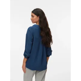 Vero Moda Hemdbluse VMIZZY LS DETAIL SHIRT WVN BTQ GA Blau M
