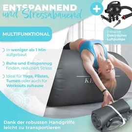 Kesser KESSER® Aufblasbare Air Roll Airtrack, Gymnastik-Rolle inkl. Tragetasche | elektr. Luftpumpe Barrel Gymnastik Tumbling Yoga Gymnastik Rolle Gymnastikmatte, Fitnessrolle