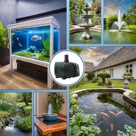 KERRY Teichpumpe 230 V 3.000 L/H, 10m Kabel 280 cm Förderhöhe 60 Watt, Wasserpumpe Bachlaufpumpe, Wasserspielpumpe | Brunnenpumpe | Springbr...