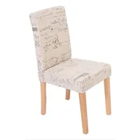 Mendler 6er-Set Esszimmerstuhl Stuhl Küchenstuhl Littau Textil mit Schriftzug,