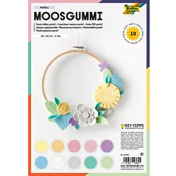 folia Moosgummi pastell mehrfarbig 10 Blatt