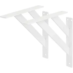 ML-Design 2 Stück Regalhalterung 240x240 mm, Weiß, Aluminium, Schwebende Regalhalterungen, Regalwinkel, Wandhalterung für Regalbrett