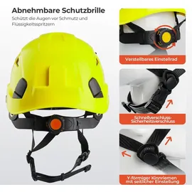 Tacklife Helm HSE06S mit gefütterten Schaumstoffpolstern für Bergsteigen, BAU, Gartenarbeit, Schweißabsorption und Wärmeableitung