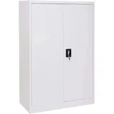 Mendler Aktenschrank HWC-H17, Stahlschrank Büroschrank, 2 Türen ~ 140x90x40cm weiß