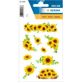Herma Aufkleber Sonnenblumen klein groß 27 Stück Scrapbooking