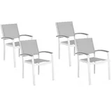Beliani Pereta Gartenstuhl 4er Set 4 x 4 x 4 cm grau/weiß
