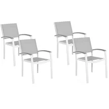 Beliani Pereta Gartenstuhl 4er Set 4 x 4 x 4 cm grau/weiß