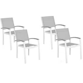 Beliani Pereta Gartenstuhl 4er Set 4 x 4 x 4 cm grau/weiß