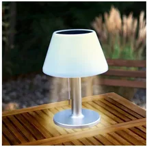 EasyMaxx Solar-Tischleuchte Edelstahl 3,7 V inkl. spritzwassergeschützt weiß/silber