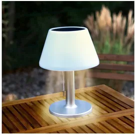 EasyMaxx Solar-Tischleuchte Edelstahl 3,7 V inkl. spritzwassergeschützt weiß/silber