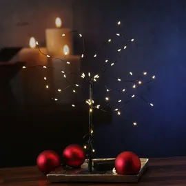 MARELIDA LED Mini Baum - Dekoleuchte 60 LED Batteriebetrieb schwarz