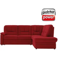 polsterpower Ecksofa - Miro bordeaux - mit Funktionspaket - Ottomane rechts Sofa