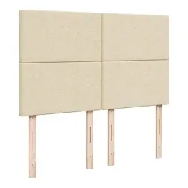 vidaXL Boxspringbett mit Matratze Creme 140x190 cm Stoff
