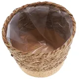 IWOWHERO Seegras Pflanzkorb Geflochten Mittlerer Pflanzkübel Für Zimmerpflanzen Handgewebter Aufbewahrungskorb Braun Praktische Pflanzenhülle Stabil Und Dekorativ