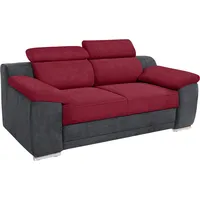 2-Sitzer SIT & MORE "Xenia", rot (dunkelgrau, bordeaux), B:180cm H:94cm T:96cm, Kunstleder SOFTLUX;Luxus-Microfaser Vintageoptik (100% Polyester);Flachgewebe ( 100% Polyester), Sofas