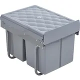 [en.casa] Einbau-Mülleimer Froland 48x34x35cm Grau 2x15L