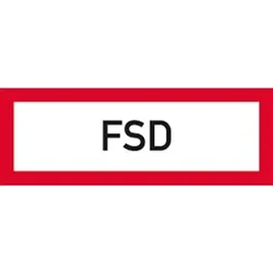 Schild FSD (Feuerwehrschlüsseldepot), Kunststoff, 297x105 mm