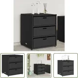 The Living Store - Gartenschrank Schwarz 55x59x69 cm Poly Rattan - Outdoor-Schrank - Gartenschrank - Stauraum - Gartenorganisation - Polyrattan