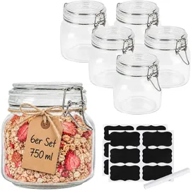 Relaxdays Einmachglas 750 ml 6 St.