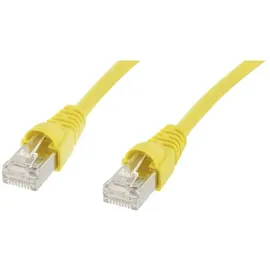 Telegärtner 100009366 RJ45 Patchkabel CAT 5e F/UTP 25.00 m Gelb Flammwidrig, mit Rastnasenschutz 1 St.