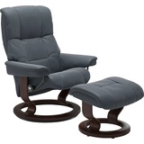 Stressless Relaxsessel STRESSLESS Mayfair Sessel Gr. Leder BATICK, Classic Base Braun, Rela x funktion-Drehfunktion-PlusTMSystem-Gleitsystem, B/H/T: 75 cm x 99 cm x 73 cm, blau (atlantic blue batick) Lesesessel und Relaxsessel