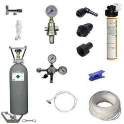 Anschlußpaket Sprudel Tafelwassergerät Aktivkohle Filter 2Kg CO2 Auftisch Anlage