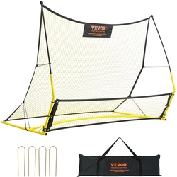 VEVOR 2 in 1 Fußball Rebound Doppelte Netze Tragbares Prellwand Fußball 25,4 x 25,4 mm, Rebounder Fußball Eisenrohr & PE-Netz Kinder & Jugendliche Verstellbar Fußballtor Rebounder Kicker Gelb