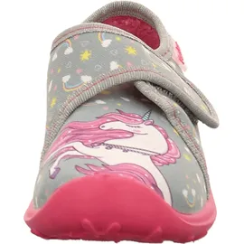 Fischer Markenschuh Hausschuhe Einhorn-Print Grau/Pink 28