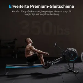 Merach – Klappbares Luftwiderstands-rudergerät – Lcd, Ergonomischer Sitz, bis 158 kg