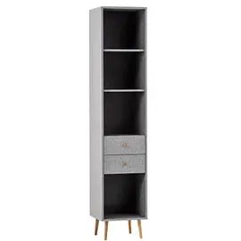 MÖBELPARTNER Jonte Hochschrank 40,2 x 39 x 194,2 cm Grau Holz