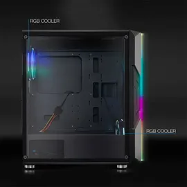 TooQ Gehäuse, Nightcity Nightcity Semitorre Gaming ARGB Midi Tower Schwarz, Silber
