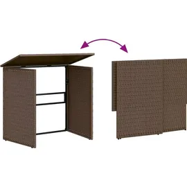 vidaXL Gartensofa in L-Form mit Tisch und Kissen Braun Poly Rattan