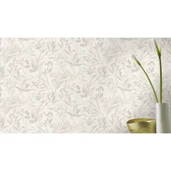 Papiertapete RASCH "mit Blättern", beige, B:0,53m L:10,05m, Papier, Tapeten, mit Pflanzen