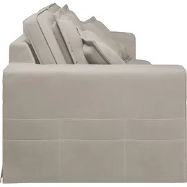Home Affaire 3-Sitzer HOME AFFAIRE "ALISSAS BIS mit vielen Kissen, Biesen an den Kissen", beige, B:196cm H:95cm T:108cm, 92% Polyester, 8% Nylon, Sofas, Hussen-Optik, kleine Taschen an der Seite zum Verstauen