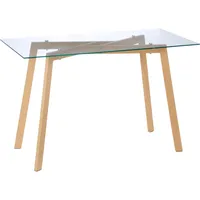 Homcom Esstisch, Transparent, Glas, Rechteckig, 60x76x120 cm, Esszimmer, Tische,