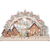 Myflair Möbel & Accessoires LED Schwibbogen »Weihnachtsdeko«, aus Holz, mit LED Beleuchtung, Höhe ca. 39 cm, braun