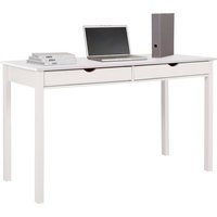INOSIGN Schreibtisch »Gava«, aus massiven Kiefernholz, mit praktischen Griffmulden, Breite 140 cm, weiß