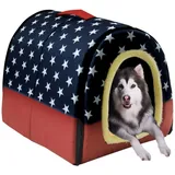 qing yun Große warme Hundehütte für Hunde und Katzen, XXL Innenkissen Hundehütte Katzenhöhle, waschbar, XXL 92 x 68 x 72 cm, B
