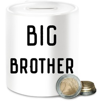 Spardose - Großer Bruder Spardosen - Big Brother Schriftzug - schwarz - Unisize - Weiß - große brüder Geschenk für großen grosser 2023 größeren Grosse 2024 Geschenke bro