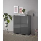 HBZ Kommode »Santorin Mehrzweckschrank-Universalschrank, BxHxT 90x99x40 cm«, (1 St.), Mit 2 Türen mit Softclose, 2 Einlegeböden, Glasfront und Glasoberboden,