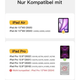 Inateck Tastatur Hülle Kompatibel mit iPad Air 13 Zoll (2024), Ultraleichte Tastatur Hülle für ipad Pro 12.9 Zoll 6/5/4/3 Gen,QWERTZ,mit Stifthalter,BK2007-13