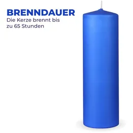HS Candle Dunkelblau Stumpenkerze 20 cm blau