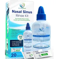 Sinus Rinse Kit, 250 ml Flasche + 20 Salzbeutel, Neti Pot,Nasenspülung,Nasenspülung,Nasendusche für Erwachsene zur Nasenreinigung,mit Meersalz 100% natürlich
