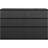 Burgbad Lin20 Waschtischunterschrank inklusive Konsolenplatte, Beckenausschnitt rechts, 6 Auszüge, 1402x552x900mm, SGRB140RF5381, Farbe: Dunkelgrau Matt