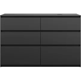 Burgbad Lin20 Waschtischunterschrank inklusive Konsolenplatte, Beckenausschnitt rechts, 6 Auszüge, 1402x552x900mm, SGRB140RF5381, Farbe: Dunkelgrau Matt
