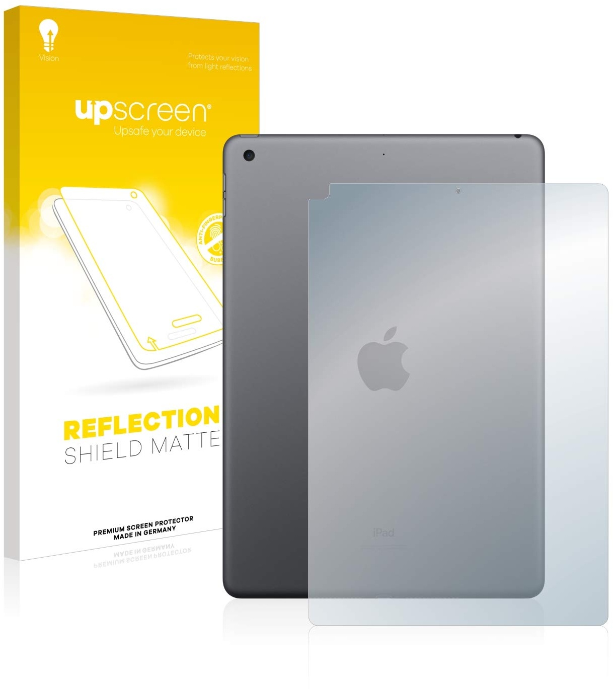 upscreen Entspiegelungs-Schutzfolie für Apple iPad 10.2" WiFi 2020 (Rückseite, 8. Gen.) Displayschutz-Folie Matt [Anti-Reflex,