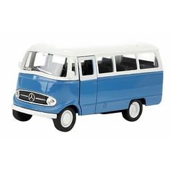 Welly Modellauto MERCEDES BENZ L319 Window Panel Bus Modellauto 47 (Blau/Weiss), 11cm Metall Modell Auto Spielzeugauto Spielzeugbus Spielzeug Geschenk blau