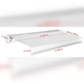 Jet-Line Vollkassettenmarkise 5 x 3 m grau
