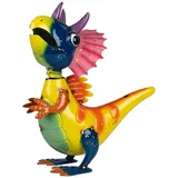 Formano Metall-Figur Drache Wackel-Kopf 34 cm Gartenfigur Handbemalt Wackelfigur Bunt Lackiert Gartendeko Drachenfigur Outdoor Skulptur Terrasse Balkon