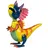 Formano Metall-Figur Drache Wackel-Kopf 34 cm Gartenfigur Handbemalt Wackelfigur Bunt Lackiert Gartendeko Drachenfigur Outdoor Skulptur Terrasse Balkon